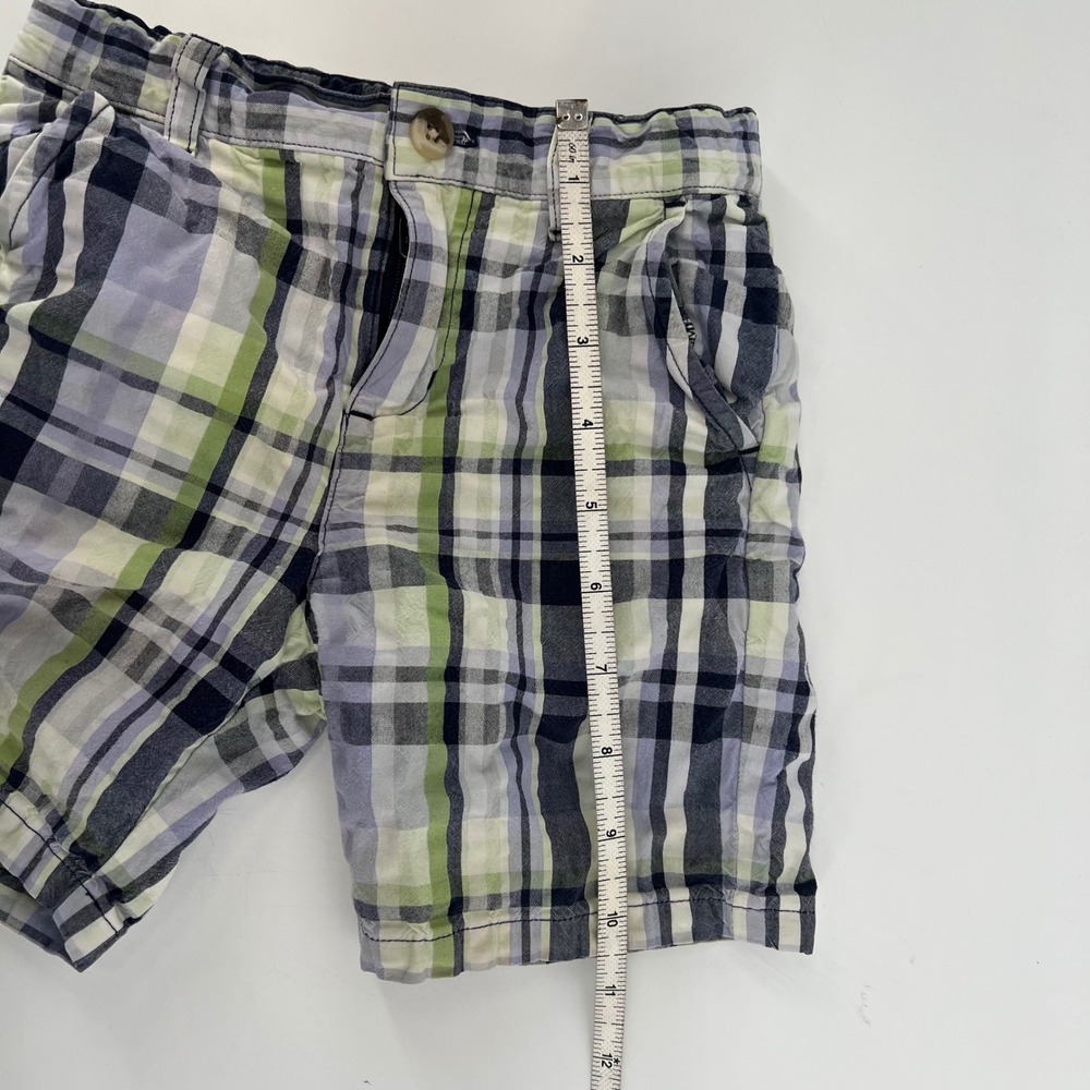 Janie and Jack Plaid Shorts Kids 18-24 Months Green Blue White Button Fly - Picture 7 of 7